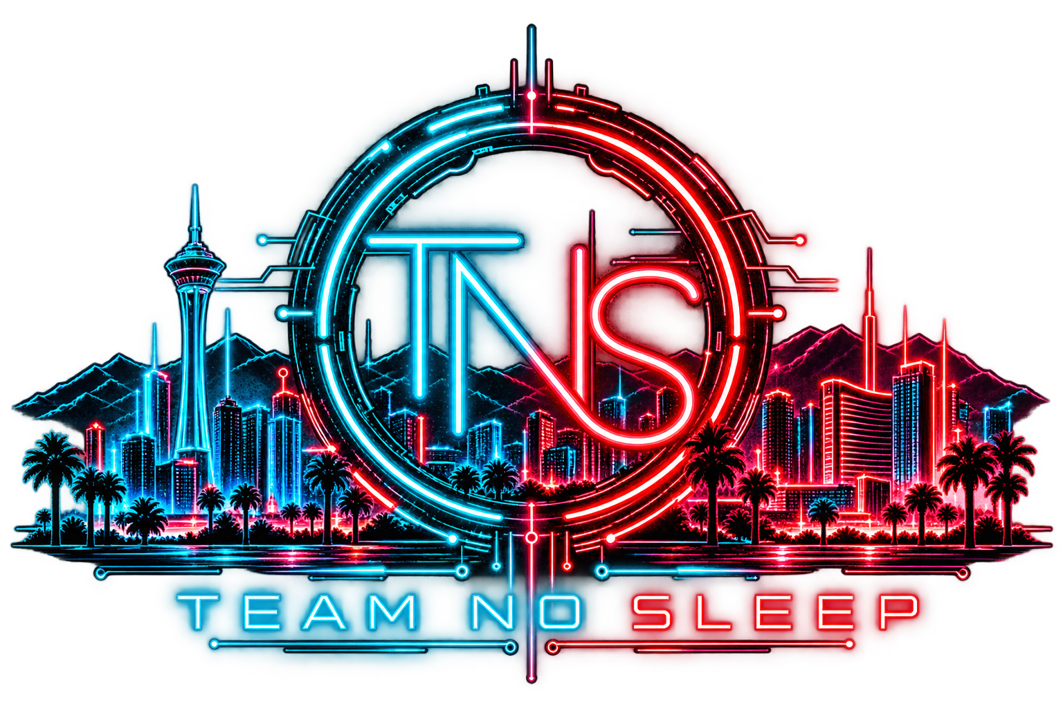 Team No Sleep neon Vegas emblem